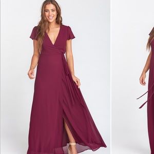 SHOW ME YOUR MUMU NOELLE WRAP DRESS MERLOT